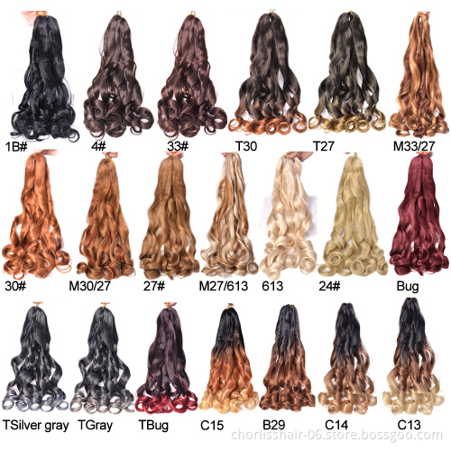 Wholesale Price  Prestreched Spiral Curl Crochet Braiding Hair French Curly Extensions For Braids Synthetic Hair Attachments